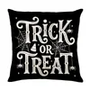 Conjunto de Capas de Almofada Decorativas de Linho para Casa de Halloween com Combo de Capa de Almofada de Sofá de Cabeça de Abóbora Engraçada