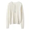 Nuevo Suéter de Cashmere 100% Puro para Mujer, Otoño/Invierno 2026, Tejido de Canalé, Corte Entallado, Manga Larga, Media Cremallera, Cuello Redondo, Prenda Base