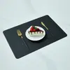 Manteles Individuales de Cuero con Patrón de Tela Estilo Nórdico para Mesa de Comedor, Manteles Aislantes para el Hogar de Doble Cara, Manteles Individuales Cuadrados Estilo Occidental para Hotel, Impermeables