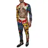 Exportação Europeia e Americana 2025 Novo Conjunto de Camisa de Manga Longa e Calça Casual Tendência Moda Natal Estampado 3D Masculino