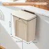 2026 Novo Modelo Lixeira de Parede Transfronteiriça Grande Capacidade Armazenamento de Sacos de Lixo Domésticos de Cozinha Lixeira com Tampa