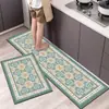 Tapete de Lama Diatomácea de Alta Qualidade para Cozinha, Cobertura Total, Antiderrapante, Absorvente de Óleo, Tapete Descartável para Piso de Cozinha Doméstico, Tapete de Piso com Estilo Étnico