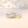 Nuevo Anillo de Pareja Hoja de Arce Dorada Anillo Abierto Personalizado de Moda Anillo de Pareja Creativo de Moda