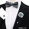 Conjunto de Gravata Borboleta, Abotoaduras e Broche Masculino de Três Peças para Terno de Casamento do Noivo Decoração de Camisa Gravata Borboleta Paisley