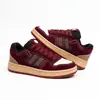 Tenis para Mujer con Dos Rayas, Estilo Retro Universitario Borgoña, Nuevos Versátiles Casuales 2026, Zapatos para Mujer Transpirables de Gamuza con Suela Suave