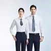 Camisa de Trabajo de Verano 2026 Top de Algodón para Hombres y Mujeres Sarga Fina Manga Corta Camisa Azul