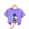 Roupas Infantis Camiseta 100% Algodão para Meninos Mais Velhos Estilo Novo Tendência Camiseta Top Estilosa Infantil Solta Manga Curta Meia Manga Verão