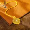 Tienda de Oro Mismo Estilo Dorado Antiguo Incrustado de Diamantes Brújula Ventana de Rosa Giratoria Colgante Nuevo Estilo Chino Colgante de Brújula Girasol