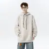 Sudadera con capucha para hombre, color sólido pesado, lavado a la arena, efecto desgastado, chaqueta para hombre, nueva de Otoño e Invierno 2025