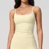 Camiseta de tirantes de yoga de tela cepillada transfronteriza para mujer, con sujetador incorporado, tirantes finos, elegante diseño en la espalda, ajustada, de secado rápido y adecuada para deportes. 5555