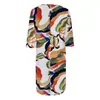 Vestido Feminino Casual Elegante Solto com Estampa Floral de Morango, Gola V, Nova Coleção Primavera/Verão Europeia e Americana Transfronteiriça 2026