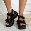 Amazon transfronterizo deseo estilo europeo y americano nuevas sandalias moda plataforma velcro talla grande sandalias plataforma comercio exterior