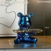 Estatueta de Urso Violento de Luxo Leve com Acabamento de Alta Qualidade para Decoração de Hall de Entrada, Sala de Estar, Aparador de Sala de Jantar, Barzinho e Bandeja para Guardar Chaves
