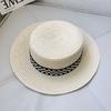 Fabricante Sombrero de Paja para Niños de Estilo Coreano Moderno y Versátil Sombrero de Paja de Copa Plana a Rayas para Salida Sombrero de Sol para Bebé