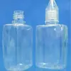 Botella Plástica Spot PET de 30ML Botella Plana Tapa de Cristal Set de Tres Piezas Botella con Gotero Botella de Empaque para Colorante Alimentario
