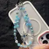 Colgante de Alas de Ángel Cadena de Teléfono Móvil de Alta Gama para Mujer con Perlas de Jade, Cristal y Perlas Grandes, Nueva Correa de Cadena de Lujo