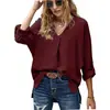 2024 Moda Feminina Primavera e Verão Chiffon Temperamento Commuting Manga Longa Cor Sólida Pulôver Camisa Branca Moda Feminina Temperamento