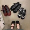 Sapatos Mary Jane Retrô Estilo Francês com Estampa de Leopardo de Uma Tira para Mulheres, Novo Modelo 2026, Bico Quadrado, Boca Rasa, Sapatos de Festa Estilo Fada