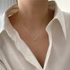 Collar Fan Zhiqiao Coreano Estilo K Plata Esterlina 925 Facetado Cuadrado Simple Ins Popular Douyin Xiaohongshu Collar