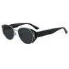Gafas de Sol Retro Estilo Europeo y Americano Ojo de Gato con Acabado de Alta Gama, Efecto Adelgazante y Diseño Único de Metal para Hombres, Gafas con Forma de Papa Estilo Granero