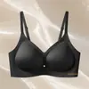 Nuevo sujetador de satén suave con soporte, copas fijas de gel de gelatina, tirante brillante, sin aros, push-up y anti-caída