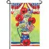 Nova Bandeira de Jardim Temu para o Dia da Independência Americana Bandeira de Pendurar Dupla Face em Linho Decoração de Pátio Bandeira de Cena para Festa de Feriado
