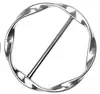 Círculo espiral liga de zinco metal redondo três nós fivela de toalha de seda estilo europeu e americano canto de roupa fivela de roupa roupa