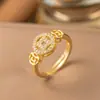 Anillo de Zirconia Micropavimentada Nuevo Transfronterizo Celebridad de Internet para Mujer, Anillo de Dedo Índice de Lujo Ligero de Moda de Gama Alta para Mujer con Apertura Ajustable