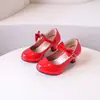 Zapatos de Princesa de Tacón Alto para Niñas para Comercio Exterior, Modelo Primavera y Otoño 2024, Zapatos Rojos de Baile para Actuaciones Escolares para Niños Mayores, Zapatos Pequeños de Cuero