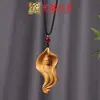 Adornos de Sándalo Dorado Tallado de Guanyin Yiming Xianyuan Adornos de Madera de Mano Adornos para el Hogar, Escritorio, Coche