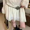 Cinto Boêmio com Flor Vazada e Contas para Mulheres, Acessório de Estilo Étnico de Nicho, Acessório de Corda para Afinar a Cintura do Vestido