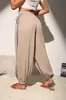 Nuevos Pantalones Casuales Sueltos Transfronterizos Europeos y Americanos para Mujer con Cintura Elástica y Diseño de Cordón, Pantalones Cómodos y Transpirables
