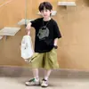 Conjunto de Verano para Niños 2026 Nuevo Conjunto de Camiseta de Manga Corta de Verano para Niños Mayores, Conjunto de Dos Piezas de Media Manga de Verano, Moderno y Genial