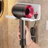Soporte de Secador de Pelo sin Taladro Montado en la Pared de Aluminio Espacial para Baño, Estilo Simple