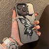 Funda con diseño de mariposa en forma de media luna para Apple 15, iPhone 12 Pro Max, carcasa rígida esmerilada de 11 pulgadas, 14 Plus, tinta de 13 pulgadas.