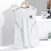 Fabricante Original Chaleco de Seda Helada para Hombre Verano Deportes Fitness Hombro Ancho Entrenamiento Camiseta sin Mangas Fina Secado Rápido Transpirable
