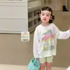 Ropa infantil de pera y azúcar para niñas, manga larga con protección solar, camiseta tipo cubre, verano, lyocell fino, ropa infantil, tops para bebé Clase A