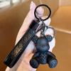 Llavero de oso de bambú moda de alta gama Llavero de coche personalizado para hombre muñeco exquisitos adornos para bolso llavero femenino