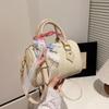 Bolso Boston 2025 Primavera Diseño Nicho Bolso de Hombro para Mujer Casual Simple Texturizado Bolso Cruzado para Viajeros