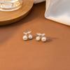 Pendientes de Perla de Cereza Dulce Pequeños y Lindos Clips para Orejas Redondos Sin Agujeros en las Orejas Pendientes Exquisitos de Hoja de Diamante
