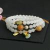 Pulseira de Jade Branco Seda Dourada Guan Yu Pulseira Multi-Voltas de Jade Natural Tendência Nacional Transmissão ao Vivo Atacado S4052602