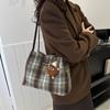 2023 Xadrez retro bolsa feminina estilo ocidental pingente Mori textura simples tote ombro crossbody portátil bolsa feminina