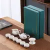 Juego de Té Portátil para Viaje Tetera Ding Kiln Gaiwan Taza de Té Bandeja de Té Taza Rápida Logo de Empresa Regalo Souvenir Juego de Té