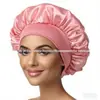Touca de Dormir Adulto Elástica de Cor Sólida com Aba Larga Transfronteiriça, Touca de Banho da Moda para Cuidados com o Cabelo, Feminina e Masculina, Touca de Cetim para Quimioterapia