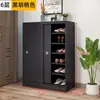 Armário de sapatos de porta de correr de grande capacidade multicamadas para entrada de casa, armário de entrada simples de madeira econômico, sapateira, armário de armazenamento
