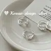 Corea del Sur Namdaemun Diseño de Nicho Joyería de Plata S925 Plata de Ley Anillo de Ola de Tres Capas Simple y de Alta Gama Estilo Personalizado