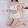 Inverno fio bonito novo bonito menina estilo pijamas terno suave bonito desenhos animados bidimensional cueca glutinosa suave home wear