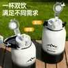 Termo grande para exteriores, taza térmica de acero inoxidable 316L, portátil con asa, botella de agua deportiva de doble uso para hombres