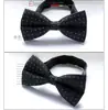 Moda masculina casual pajarita coreana formal de negocios pajarita plana negra rojo vino poliéster seda pajarita en stock