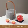 Nuevo juego de té de viaje conveniente estilo chino, taza de servicio rápido personalizada, juego de té kung fu para exteriores, tetera y taza, regalo de empresa